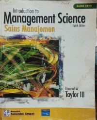 INTRODUCTION TO MANAGEMENT SCIENCE SAINS MANAJEMEN BUKU I
